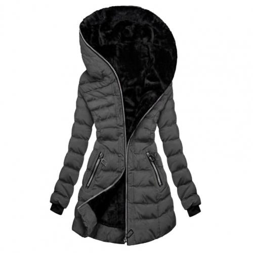 Grey Sasha coat with a shaped waist and front zip.