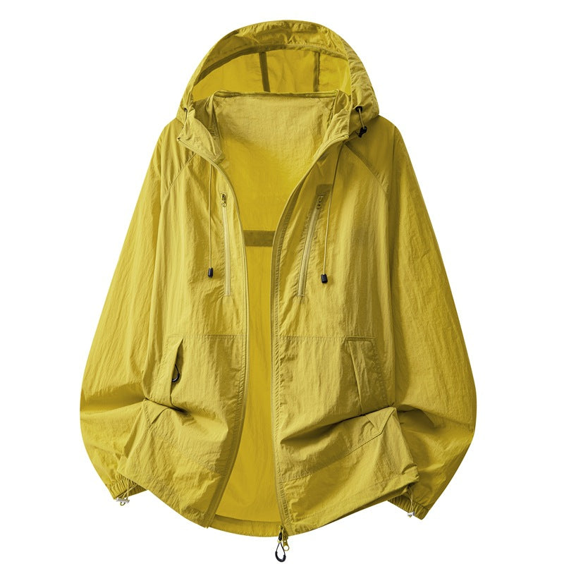 Hooded Sun Protection Jacket, UPF 50+ Lightweight Nylon Shell