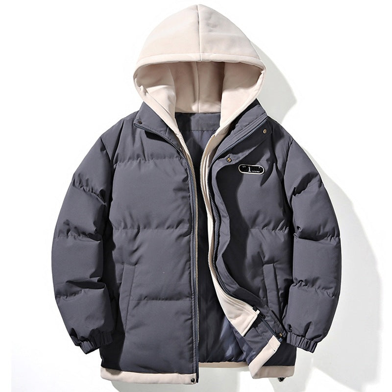 Oversized Hooded Puffer Jacket with Drawcord Hem, Padded Coat