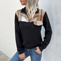 Plaid Yoke Sweatshirt with Snap Collar and Check Chest Flap