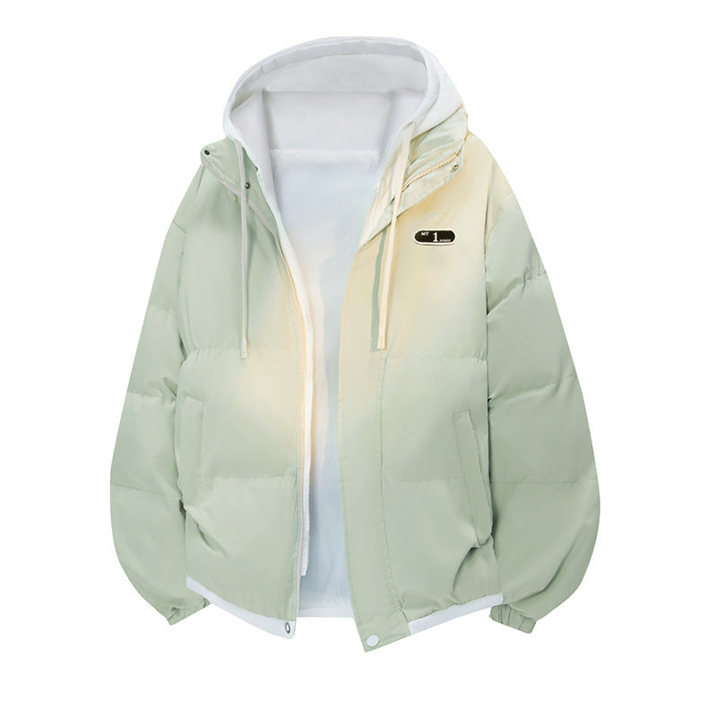 Oversized Hooded Puffer Jacket with Drawcord Hem, Padded Coat