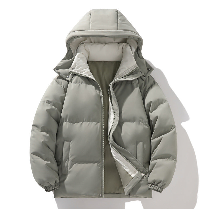Padded Puffer Jacket with a Detachable Hood and Stand Collar