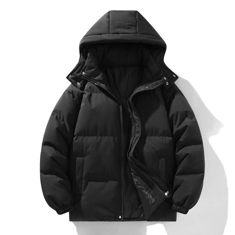 Padded Puffer Jacket with a Detachable Hood and Stand Collar