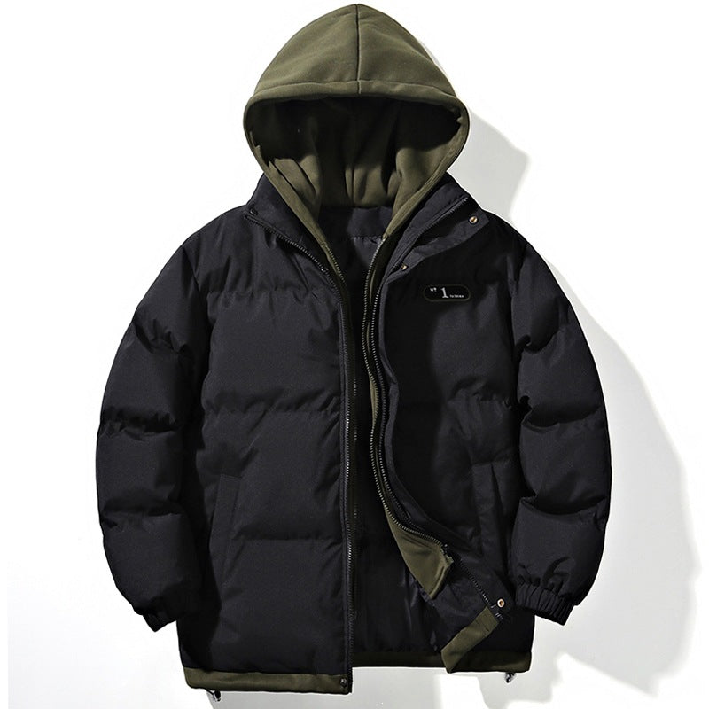 Oversized Hooded Puffer Jacket with Drawcord Hem, Padded Coat