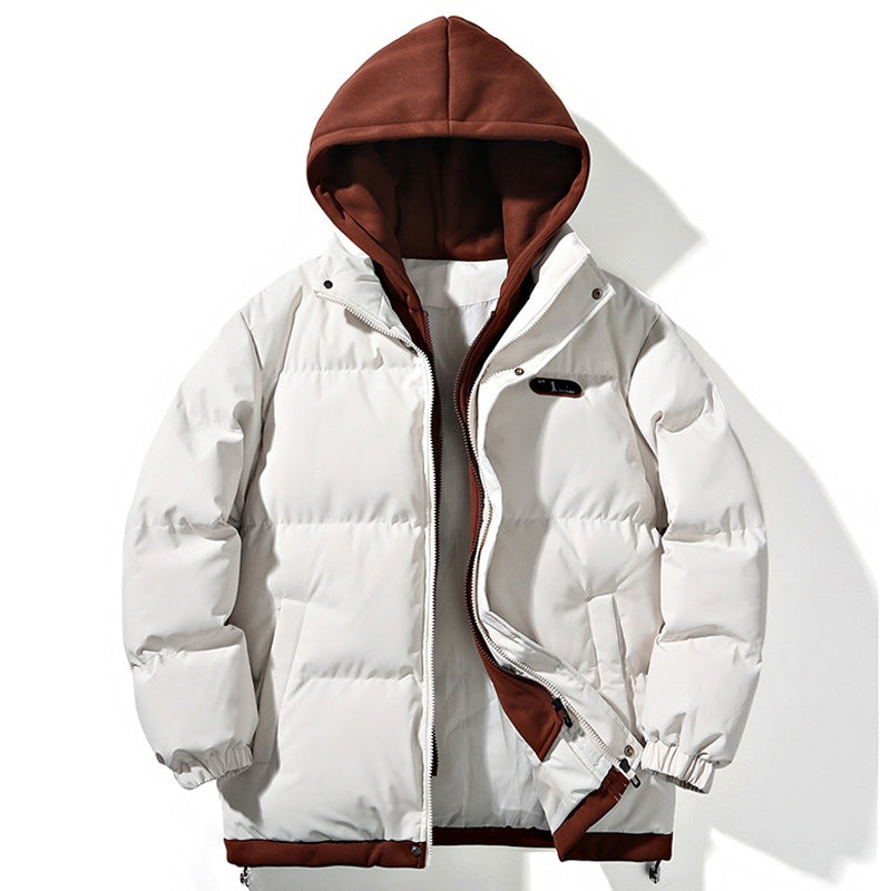 Oversized Hooded Puffer Jacket with Drawcord Hem, Padded Coat