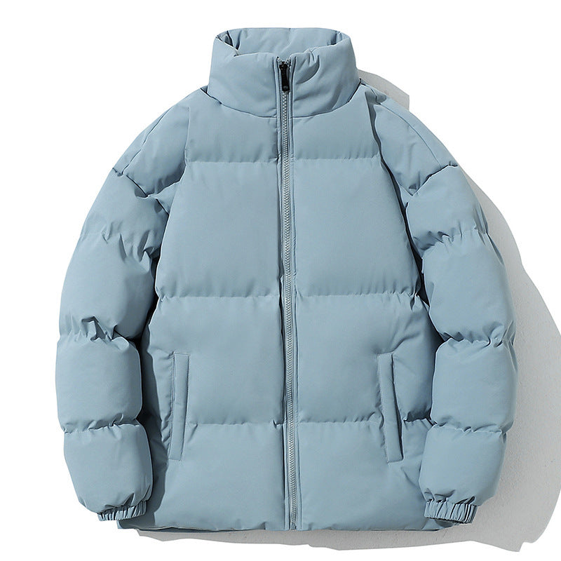 Stand Collar Puffer Jacket, Quilted Padded Winter Coat, Unisex