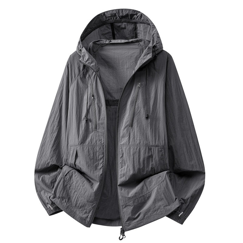 Hooded Sun Protection Jacket, UPF 50+ Lightweight Nylon Shell
