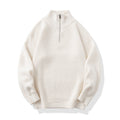 Quarter-Zip Ribbed Sweater with Mock Neck, Relaxed Jumper