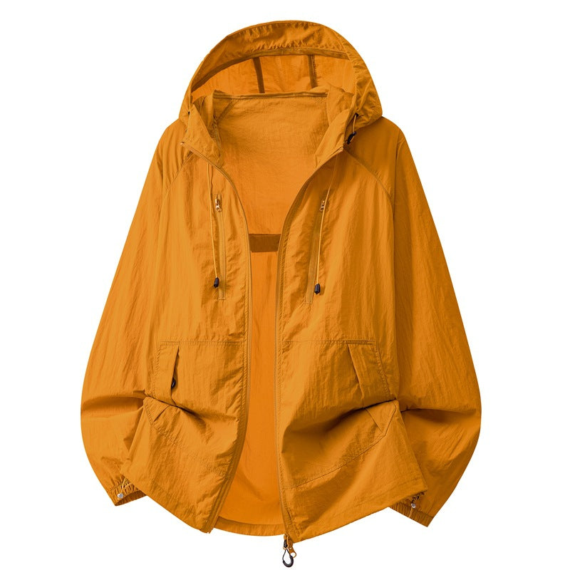 Hooded Sun Protection Jacket, UPF 50+ Lightweight Nylon Shell