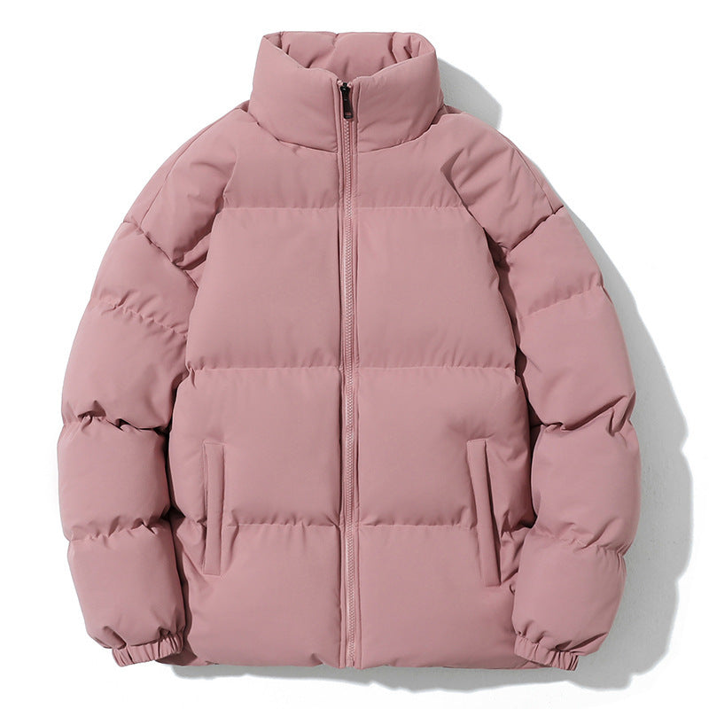 Stand Collar Puffer Jacket, Quilted Padded Winter Coat, Unisex