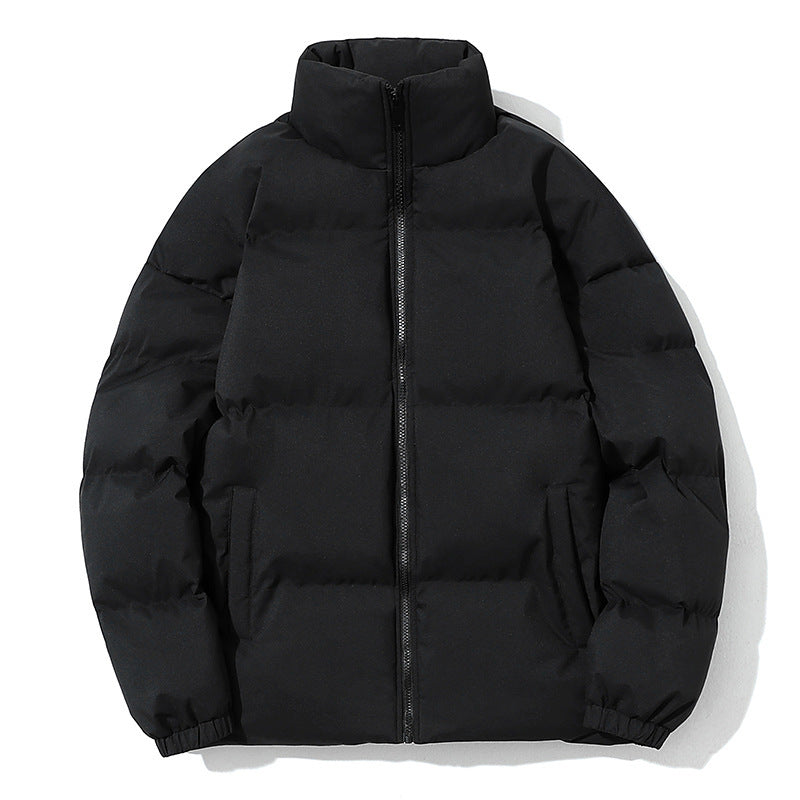 Stand Collar Puffer Jacket, Quilted Padded Winter Coat, Unisex