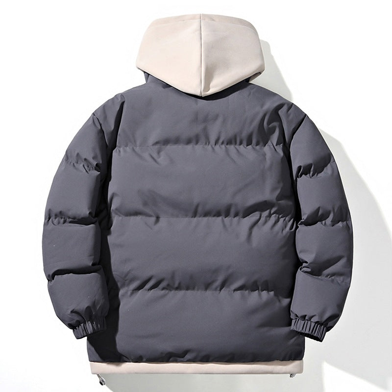 Oversized Hooded Puffer Jacket with Drawcord Hem, Padded Coat