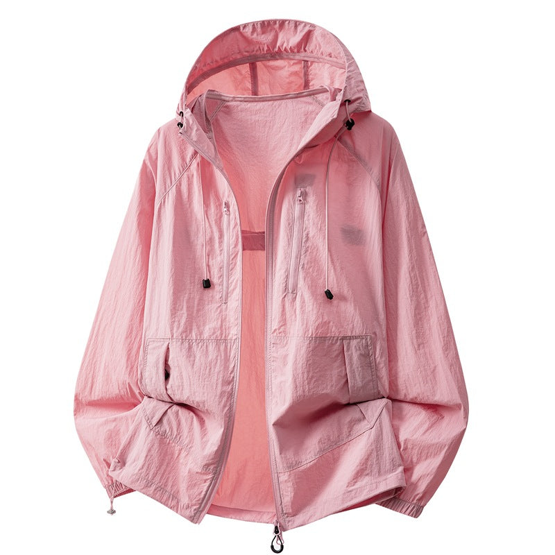 Hooded Sun Protection Jacket, UPF 50+ Lightweight Nylon Shell