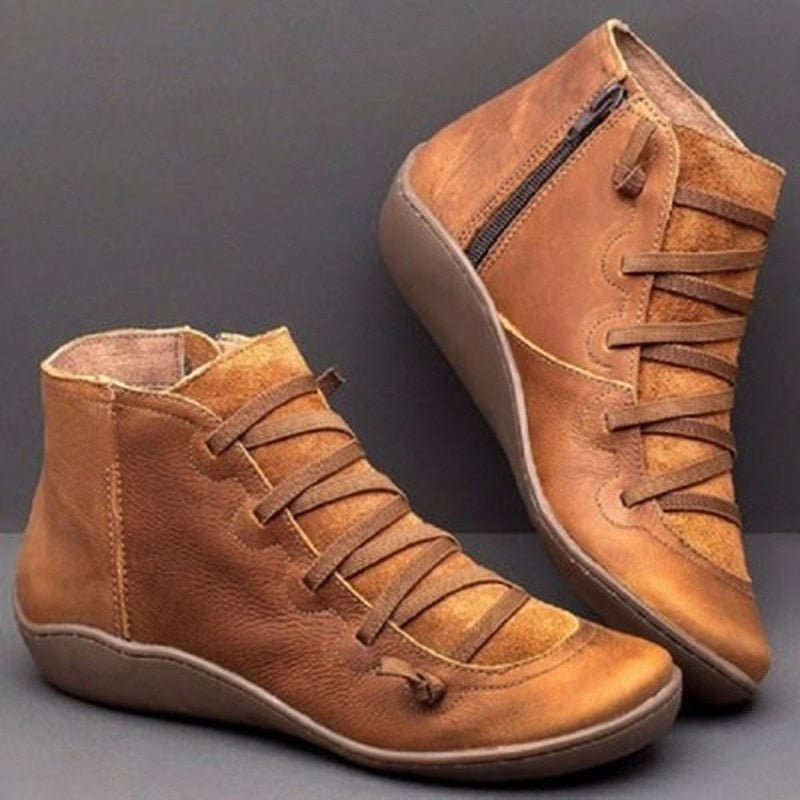 Rust brown Bocata ankle boots showing front laces and light-coloured lining.
