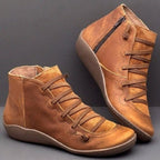 Rust brown Bocata ankle boots showing front laces and light-coloured lining.
