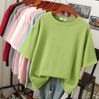 Light green crew-neck T-shirt with a plain front.