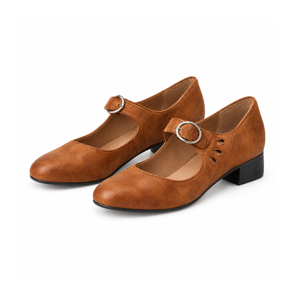 Mary Jane Shoes, Buckled Straps and Low Block Heels
