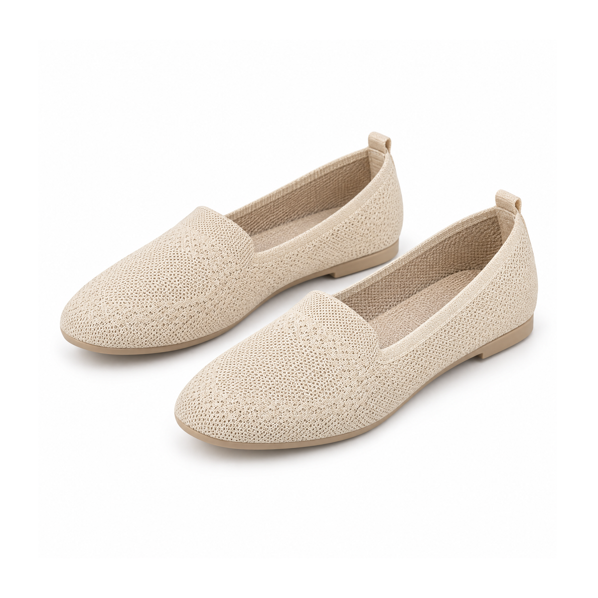 Slip-On Flats With a Textured Upper and Soft Insole — front view