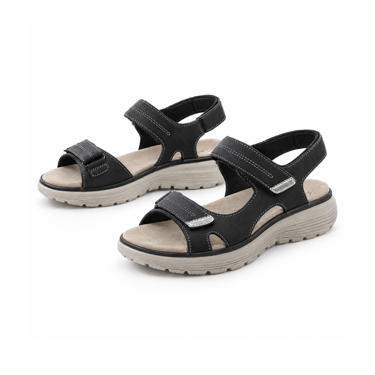 Open-Toe Sandals With Adjustable Straps and Treaded Soles — front view