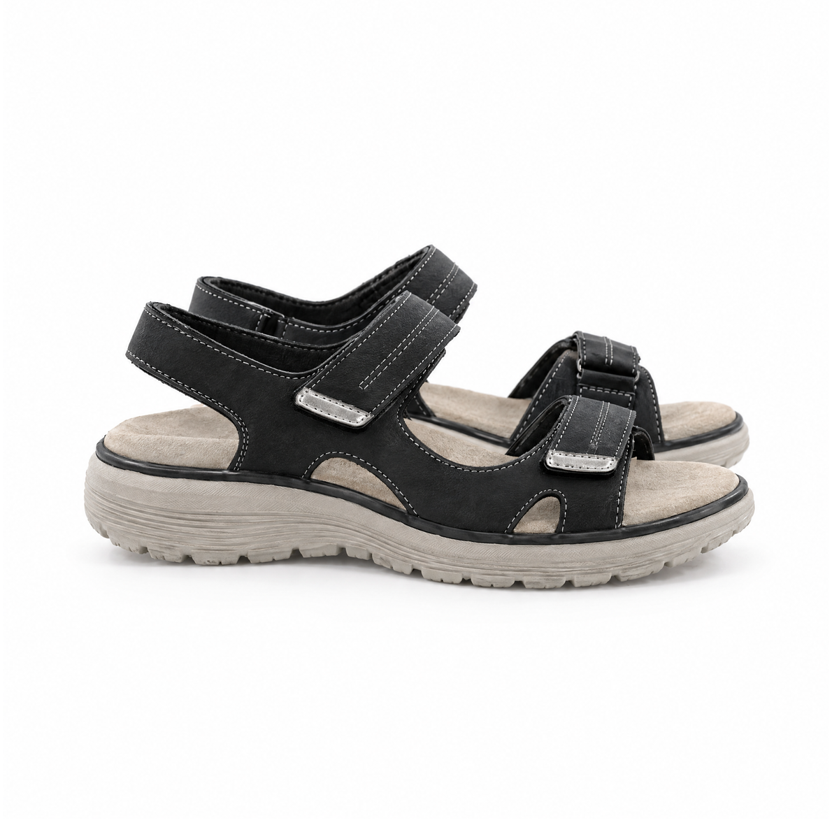 Open-Toe Sandals With Adjustable Straps and Treaded Soles — angled view