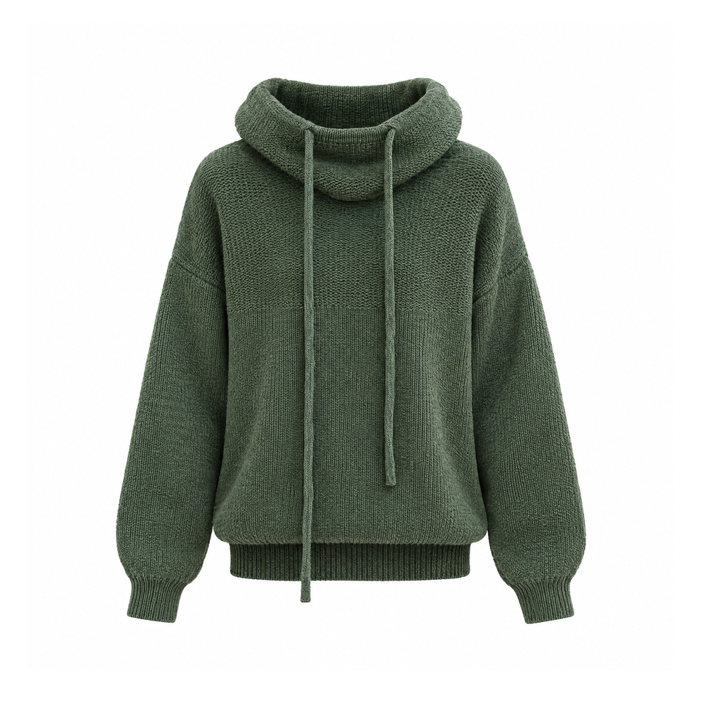 Soft Knit Jumper With a Drawstring Cowl Neck - Edeltraud