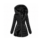 Hooded Winter Coat With Fleece Lining and Zip Pockets, Sasha — front view