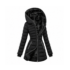 Hooded Winter Coat With Fleece Lining and Zip Pockets, Sasha — angled view