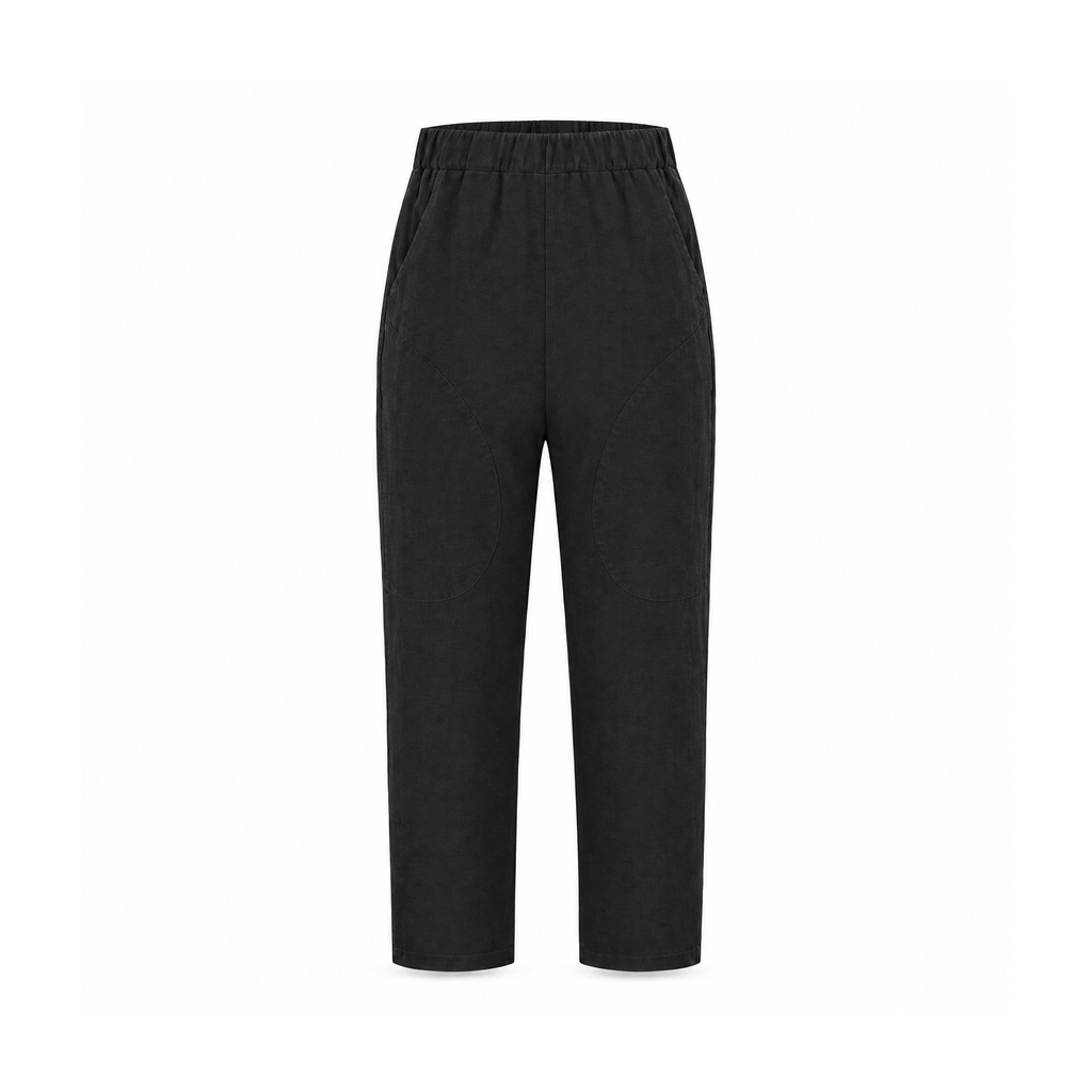 Relaxed Linen Trousers With an Elastic Waist, Dayanara — front view