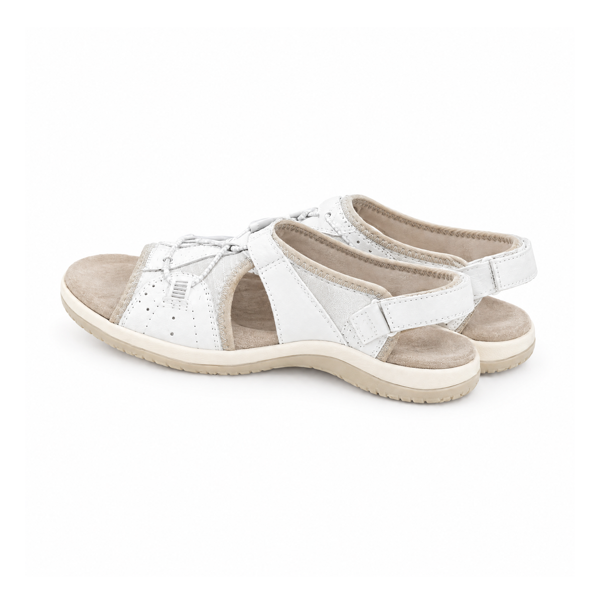 Open-Toe Sandals With Adjustable Straps and Rubber Soles — angled view