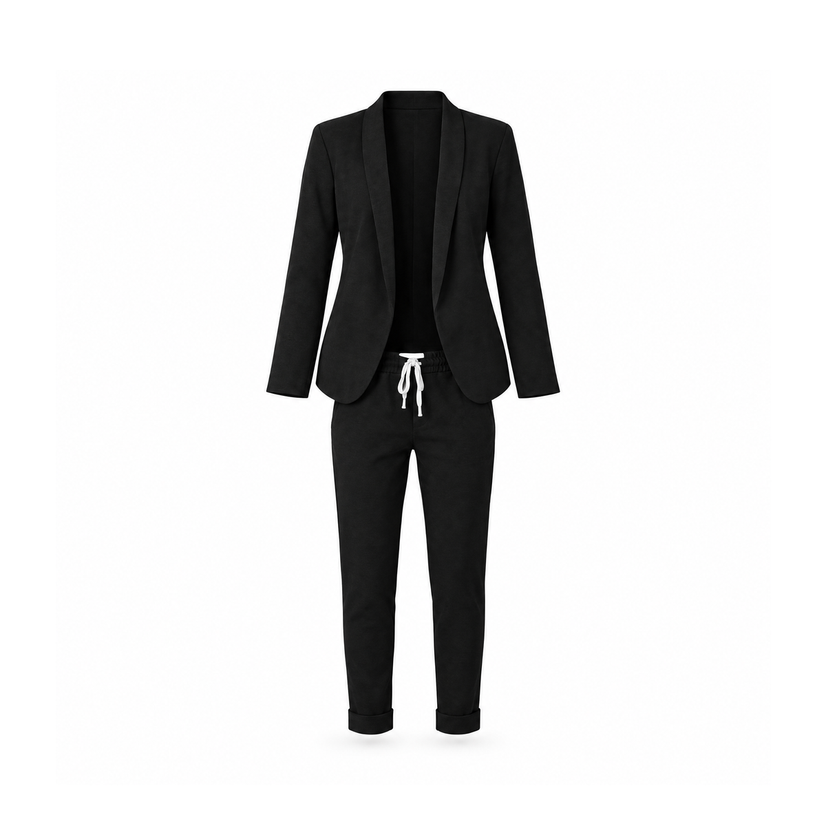Cotton-Blend Blazer and Drawstring Trousers Co-Ord Set — front view