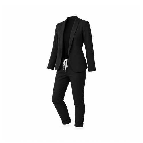 Cotton-Blend Blazer and Drawstring Trousers Co-Ord Set — angled view