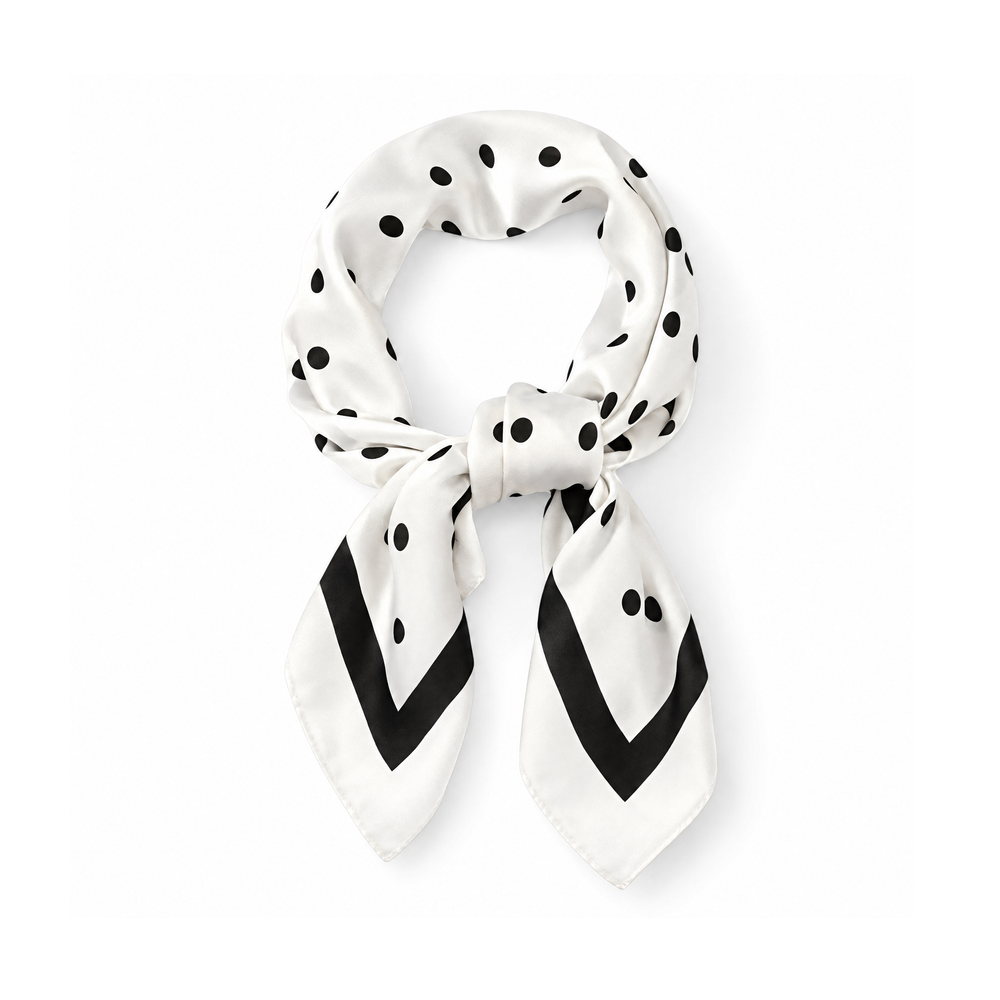 Lightweight Silk Scarf With Colourful Prints for Neck or Bag