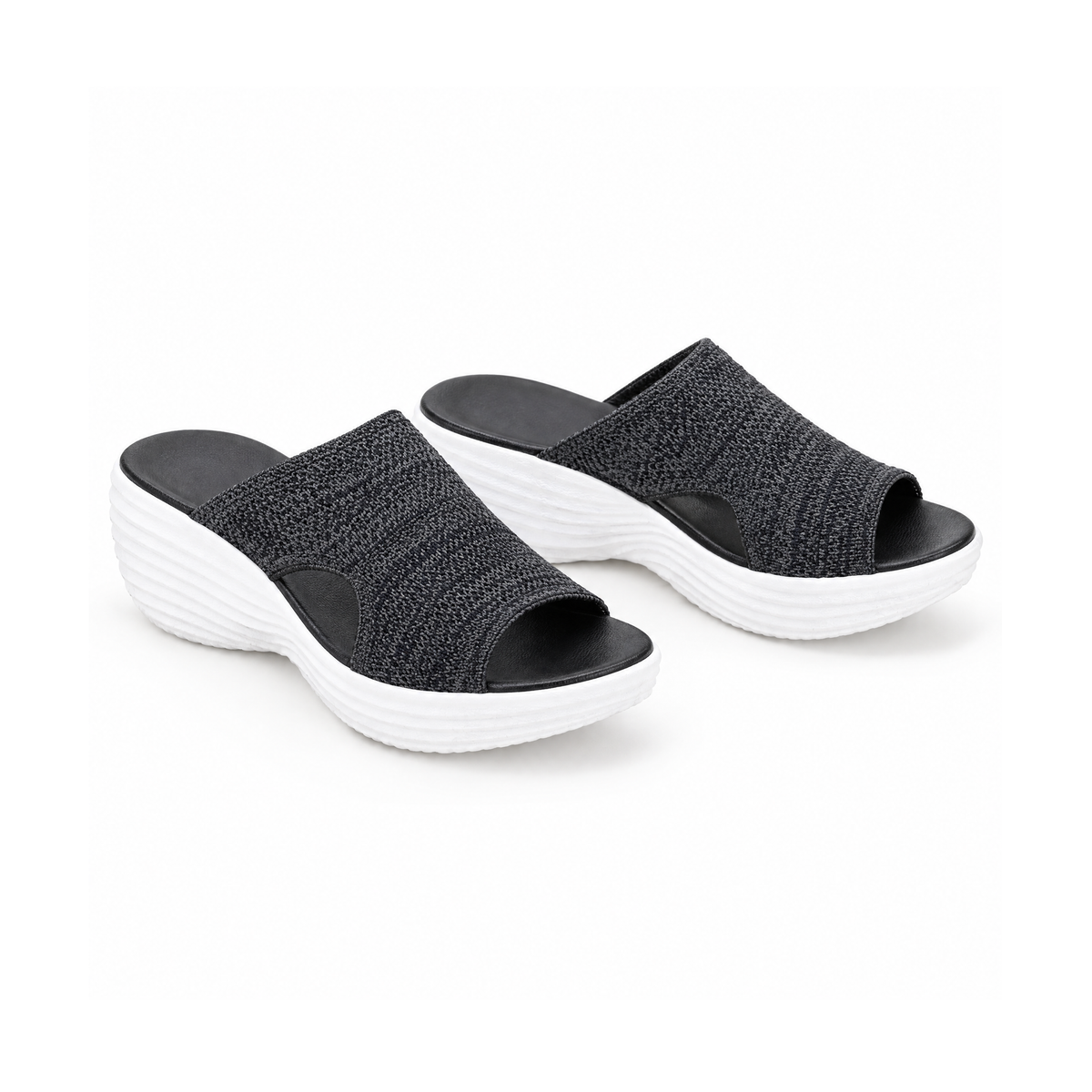 Open-Toe Slip-On Sandals With Stretch Uppers and Thick Soles, Vigar — front view