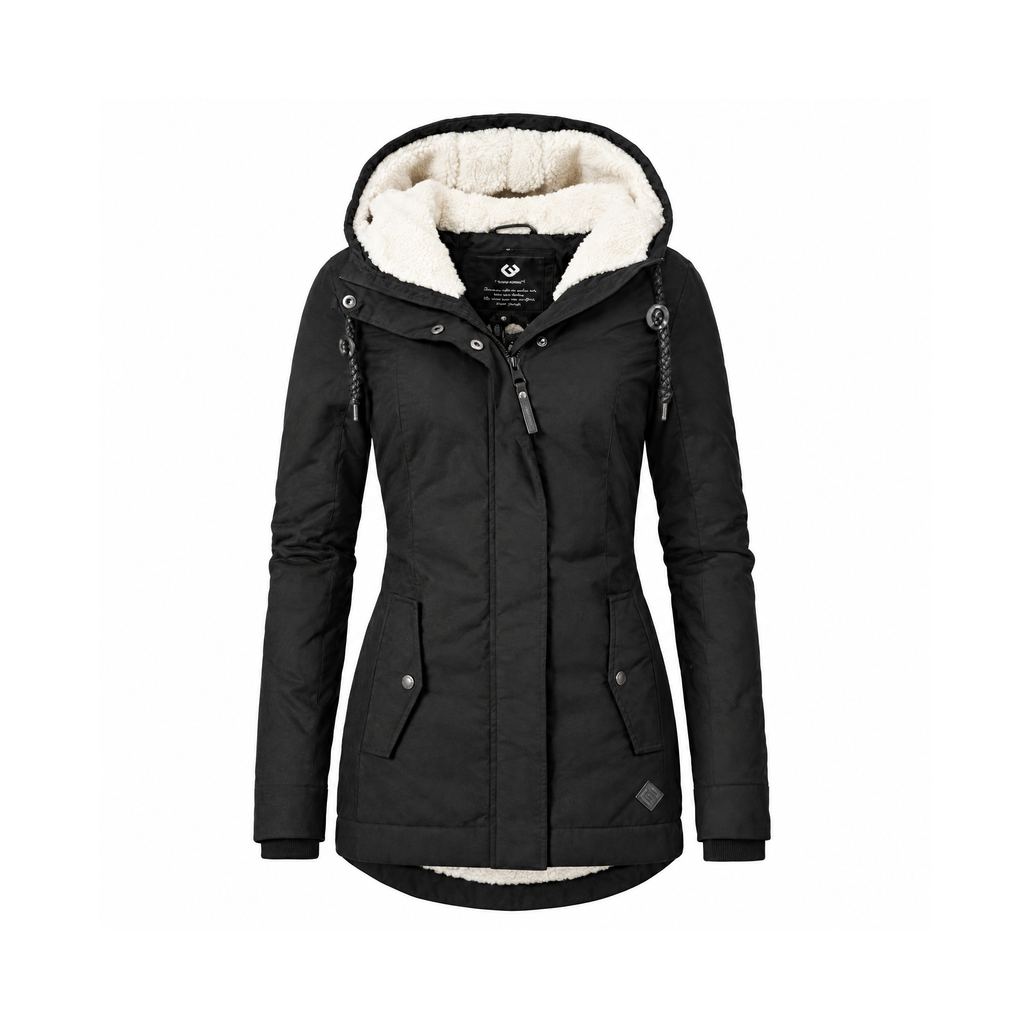 Lined Hooded Winter Coat With a Fitted Shape, Stavanger — front view