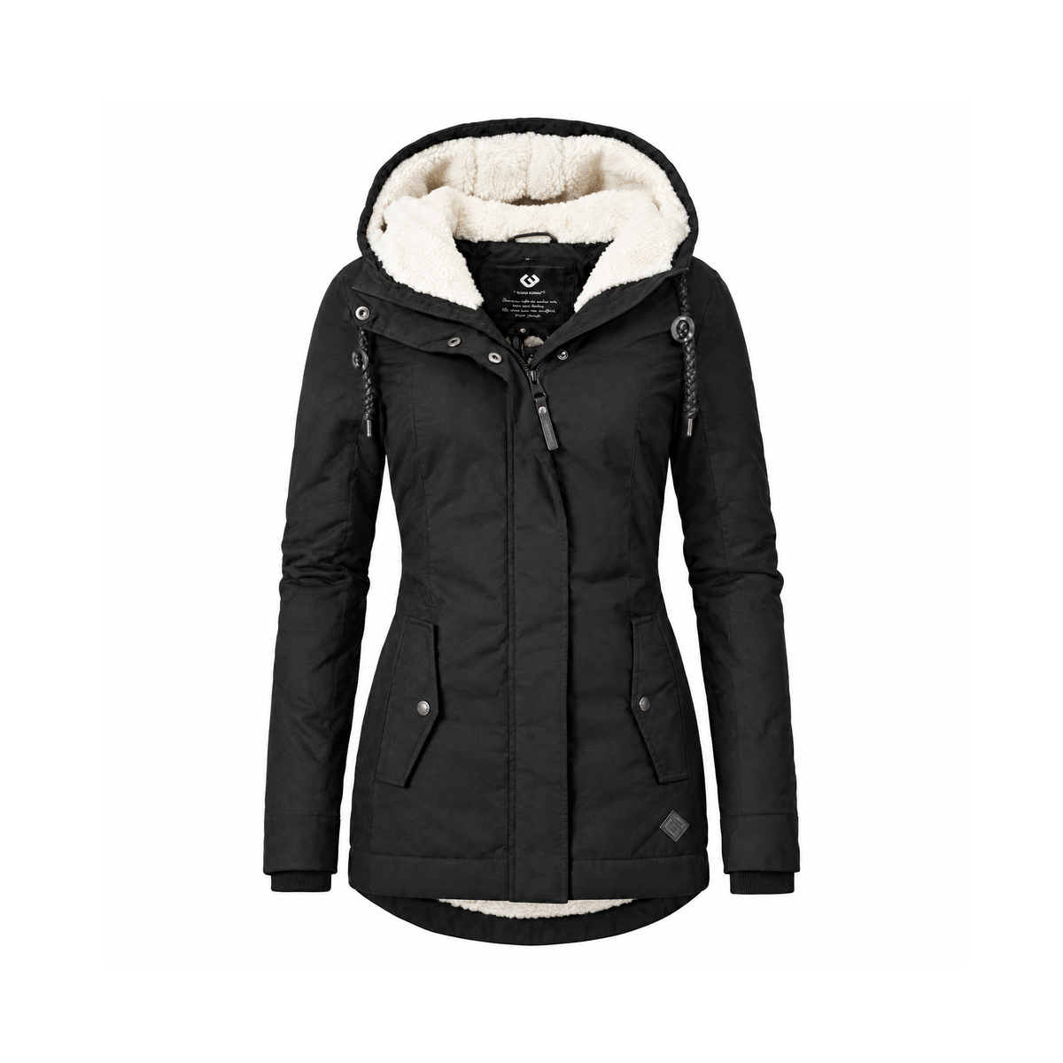 Lined Hooded Winter Coat With a Fitted Shape, Stavanger — front view