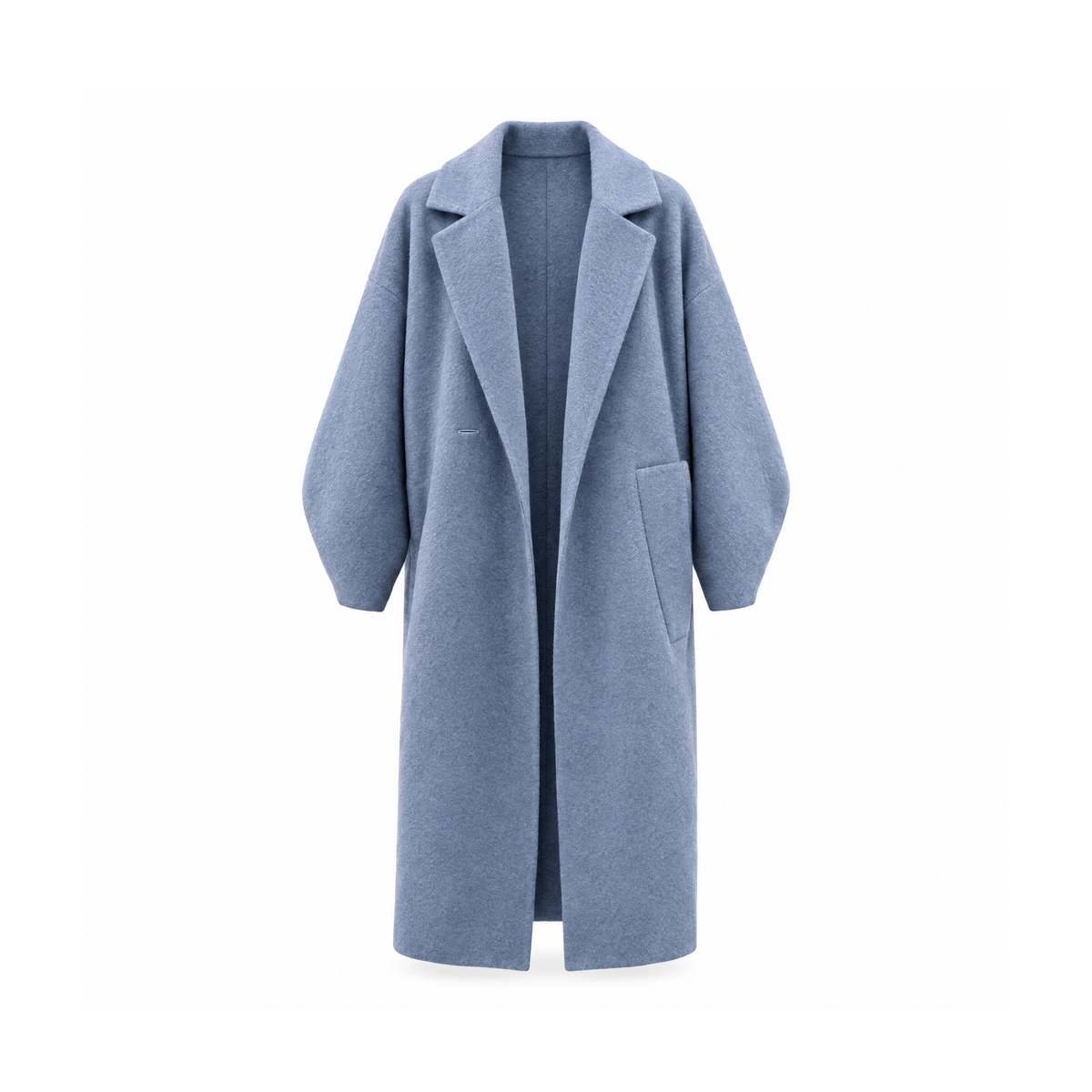 Oversized Winter Coat With a Broad Collar and Loose Sleeves — front view