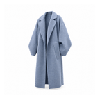 Oversized Winter Coat With a Broad Collar and Loose Sleeves — angled view