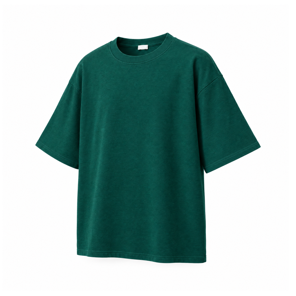 Plus-Size Cotton T-Shirt With a Crew Neck and Loose Short Sleeves — angled view